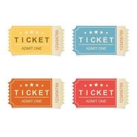 retro tickets instellen vectorillustratie in vlakke stijl vector