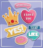 stickers decoratieve set vector