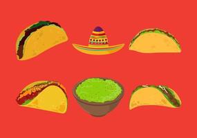 taco guacamole en hoed vector
