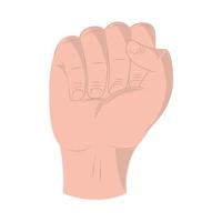 vuist hand plat pictogram vector