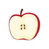 halve rode appel fruit vector