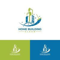 huis en gebouwen schoon logo ontwerp onroerend goed vector pictogram illustratie ontwerp