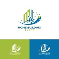 huis en gebouwen schoon logo ontwerp onroerend goed vector pictogram illustratie ontwerp