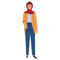 vrouw in vrijetijdskleding en hijab vector