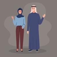 mensen moslim dragen traditionele kleding vector