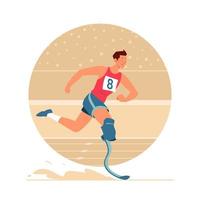 paralympische atleet running concept vector