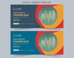 social media marketing webbanner, digitale marketing cover banner sjabloonontwerp vector