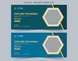 sociale media marketing webbanner, digitale marketing omslagbanner vector