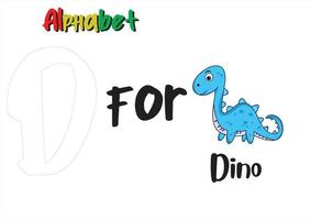 alfabet letter d met dino vector