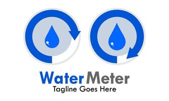 water meter, bezig met laden indicator. water peilen concept met blauw water. tevredenheid indicator. vector