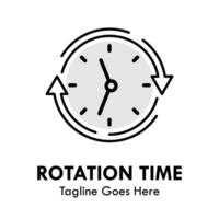 omwenteling tijd logo sjabloon illustratie vector
