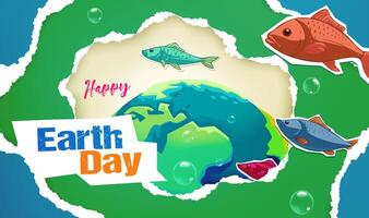horizontaal collage illustratie van aarde dag viering vector