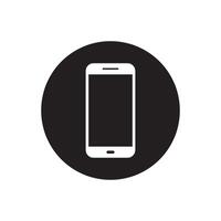 mobiele telefoon, smartphone icoon vector Aan zwart cirkel. mobiel telefoon concept