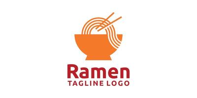 creatief noodle ontwerp logo, noodle en kom logo ontwerp, logo ontwerp sjabloon, symbool, icoon, vector, creatief idee. vector