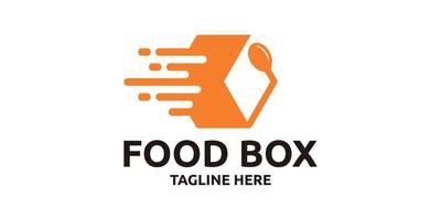 creatief voedsel doos logo ontwerp, levering, voedsel, snel, logo ontwerp sjabloon, symbool, icoon, vector, creatief idee. vector