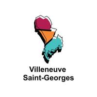 kaart van villeneuve heilige georges ontwerp illustratie, vector symbool, teken, schets, wereld kaart Internationale vector sjabloon Aan wit achtergrond