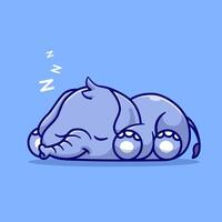 schattig olifant slapen tekenfilm vector icoon illustratie. dier natuur icoon concept geïsoleerd premie vector. vlak tekenfilm stijl