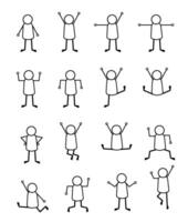 stok figuur set, pictogram, stokman. vector