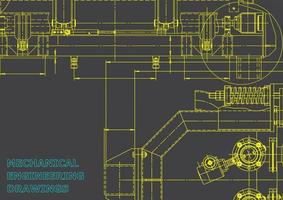 computerondersteunde ontwerpsystemen. technische illustraties, achtergronden. werktuigbouwkundige tekening. machinebouw industrie. instrumentmakende tekeningen vector