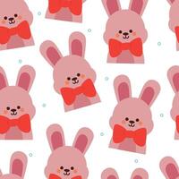 naadloos patroon tekenfilm konijn. schattig dier behang voor textiel, geschenk inpakken papier vector