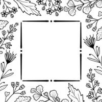 wijnoogst bloem kader geïsoleerd Aan wit achtergrond. hand getekend vector illustratie.