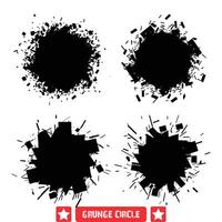 grunge cirkel silhouet assortiment ruw en getextureerde circulaire ontwerpen voor retro grafisch uitdrukking vector