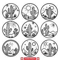 ai gegenereerd stekelig paradijs verbijsterend cactus silhouetten voor ontwerpers en artiesten vector