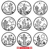 ai gegenereerd wild west vraagt zich af onderzoeken woestijn schoonheid met cactus vector silhouetten