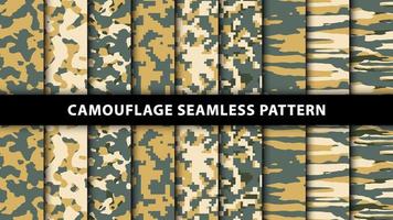 leger en leger camouflage naadloos patroon vector