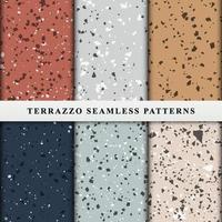 set van naadloze patronen in terrazzo-stijl. premium vector