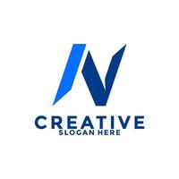 brief nv of n eerste modern en sterk abstract logo ontwerp, eerste brief logo vector sjabloon