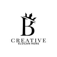 brief b met kroon logo, gemakkelijk elegant eerste logo ontwerp sjabloon vector