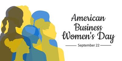 Amerikaans bedrijf vrouwen dag. september 22e. banier met Dames van verschillend nationaliteiten. vector. vector