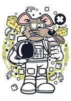 Rat astronaut kunst vector