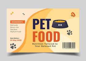dier voedsel huisdier voedsel etiket ontwerp sjabloon vector