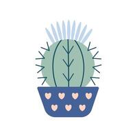 kleurrijk bloeiend cactussen, sappig in pot. schattig hand- getrokken schetsen van cactus. tekening stijl, vlak ontwerp. scandinavisch, boho stijl. vector illustratie. exotisch en tropisch plant, huis decor