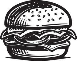 hamburger vector zwart en wit