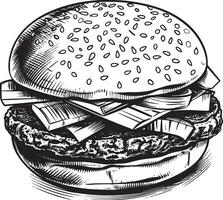 hamburger vector zwart en wit