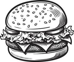 hamburger vector zwart en wit