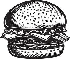 hamburger vector zwart en wit