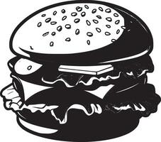 hamburger vector zwart en wit