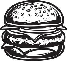 hamburger vector zwart en wit