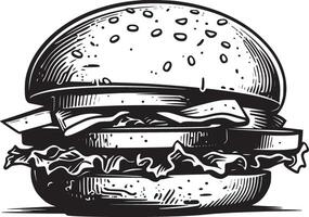 hamburger vector zwart en wit