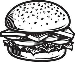 hamburger vector zwart en wit