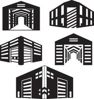 logo voor staal bouw Leuk vinden een magazijn poort vector