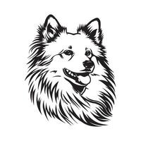 vector illustratie schattig wit Amerikaans Eskimo hond hoofd dier huisdier grafisch