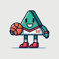 hand getekend modieus retro tekenfilm vector basketbal mascotte