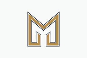 brief m echt landgoed logo. minimaal meetkundig logotype concept. gemakkelijk lijn typografie bruikbaar voor bouw, architectuur, gebouw, huis, huis, appartement, architectuur, bouw, toevlucht, vector