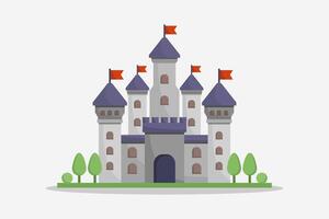 kasteel geïllustreerd en kleurrijk vector