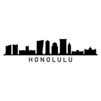 honolulu skyline op witte achtergrond vector